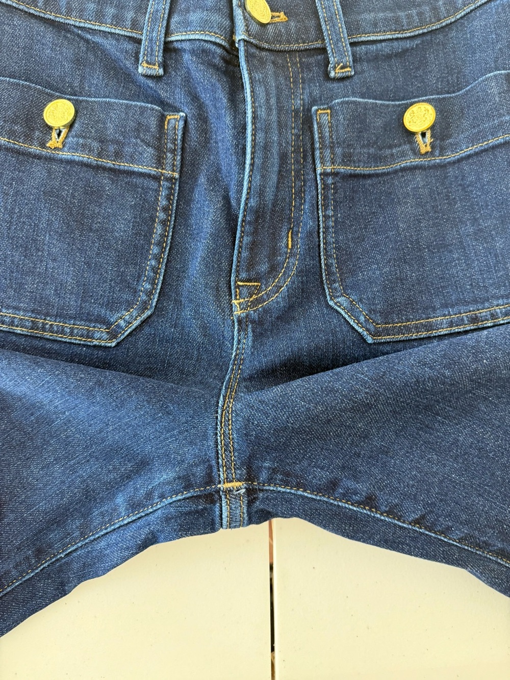 J.Crew Premium Edition Full-Length Sailor Wide-Leg Jeans Dark Wash Size 27 - Picture 10 of 13